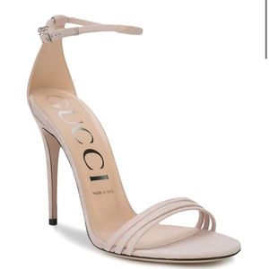 Gucci Suede Crystal Gg Sandals